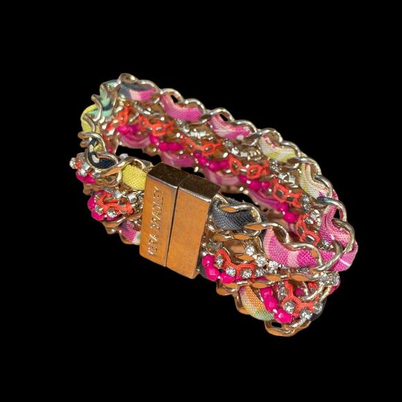 Vera Bradley Ziggy Zinnia Woven Bracelet Magnetic Closure 7 1/2" - Picture 5 of 7